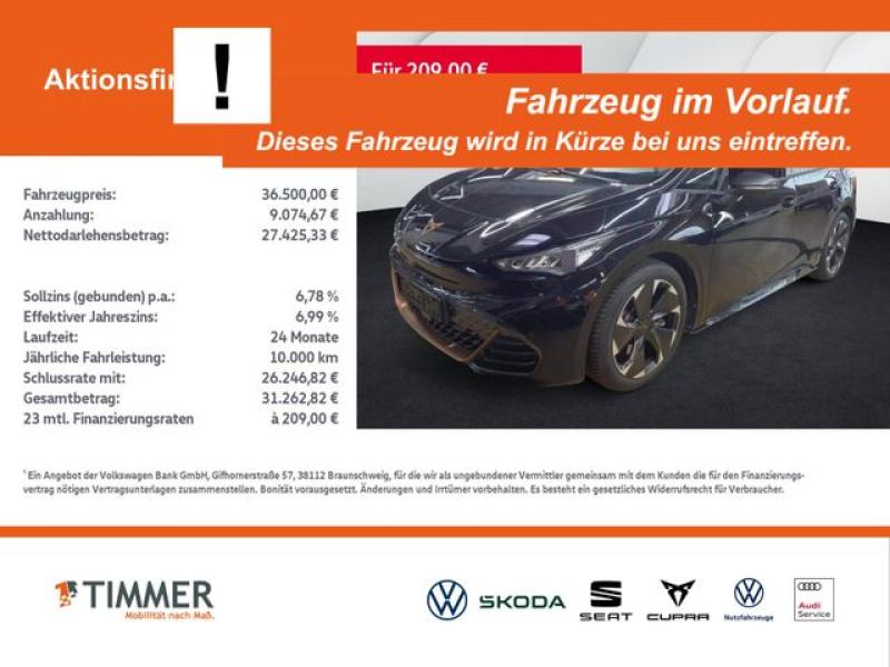 CUPRA  Born 82 kWh e-Boost +WÄPU +360° +LED +ACC +HuD +, Midnight Black Metallic