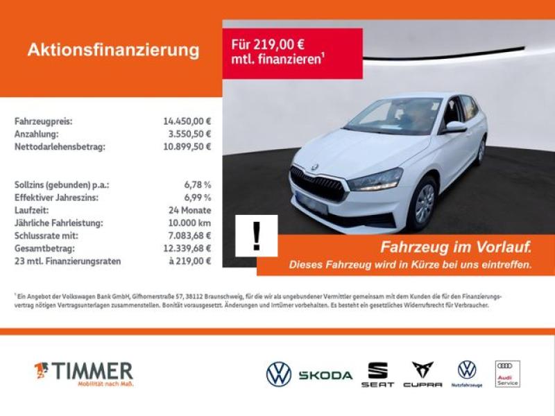 SKODA  Fabia 1.0 ACTIVE +LED +PDC +DAB +KLIMA +, Candy Weiß