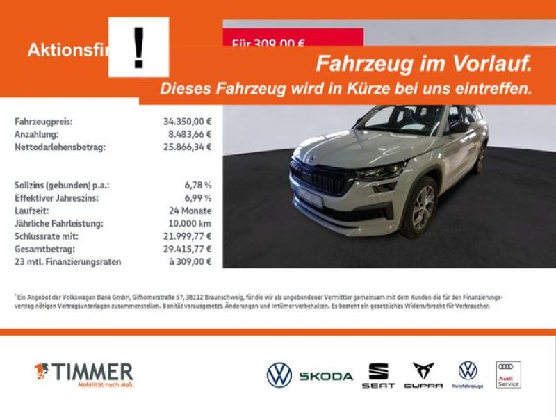 SKODA  Kodiaq 2.0 TDI DSG SPORTLINE +AHK +CANTON +MATRI, Stahl Grau