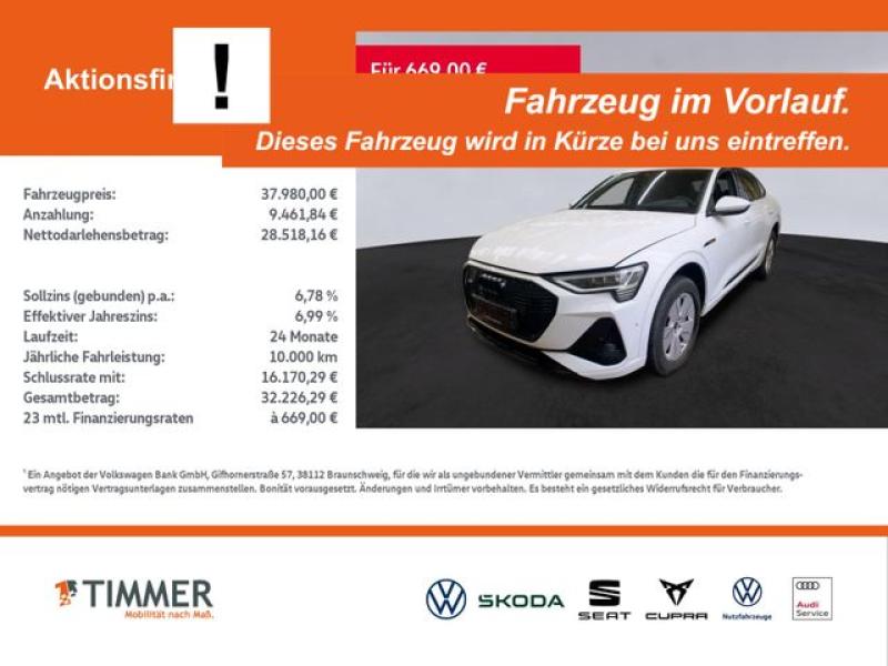 AUDI  e-tron SPORTBACK S-LINE 95kWh 4x4 +AHK +MATRIX +, Gletscherweiß Metallic