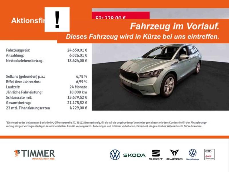 SKODA  Enyaq iV 50 LOFT +LED +RKAM +NAVI +19" +CARPLAY, Arctic Silber Metallic