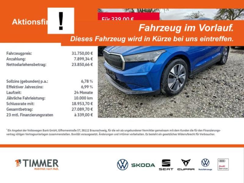 SKODA  Enyaq iV 80 LOUNGE +WÄPU +360° +MATRIX ACC +NAVI, Race Blau Metallic