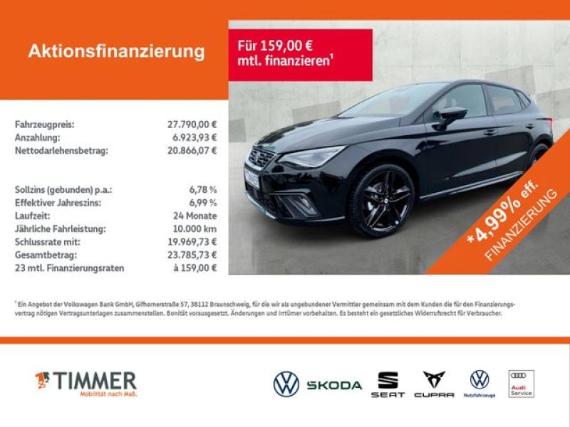 SEAT  Ibiza FR Black Edition 1.5TSI 110kW (150 PS) *DS, Midnight Schwarz Metallic