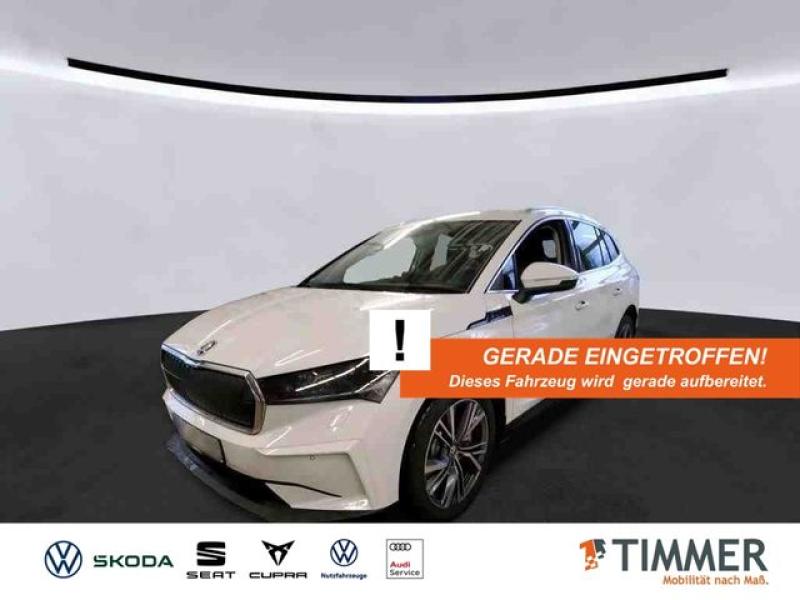 SKODA  Enyaq iV 80x LOFT +WÄPU +AHK +MATRIX +ACC +RKAM, Moon Weiß Perleffekt