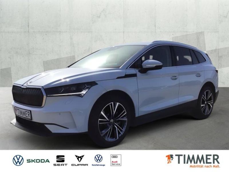 SKODA  Enyaq iV 80x LOFT +WÄPU +AHK +MATRIX +ACC +RKAM, Moon Weiß Perleffekt