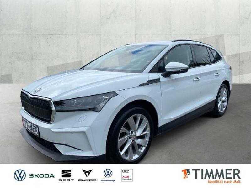 SKODA  Enyaq iV 60 LODGE +WÄPU +MATRIX +ACC +RKAM +NAVI, Moon Weiß Perleffekt