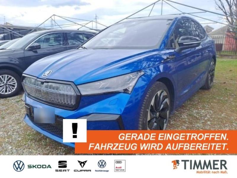 SKODA  Enyaq Coupé iV 80 SPORTLINE +AHK +PANO +CANTON +, Race Blau Metallic