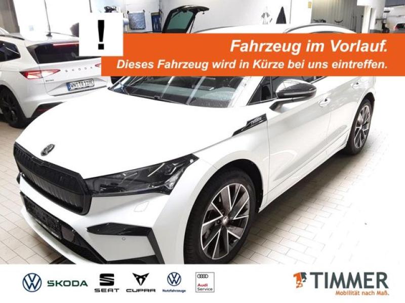 SKODA  Enyaq 80x SPORTLINE +WÄPU +AHK +360° +MATRIX +AC, Moon Weiß Perleffekt