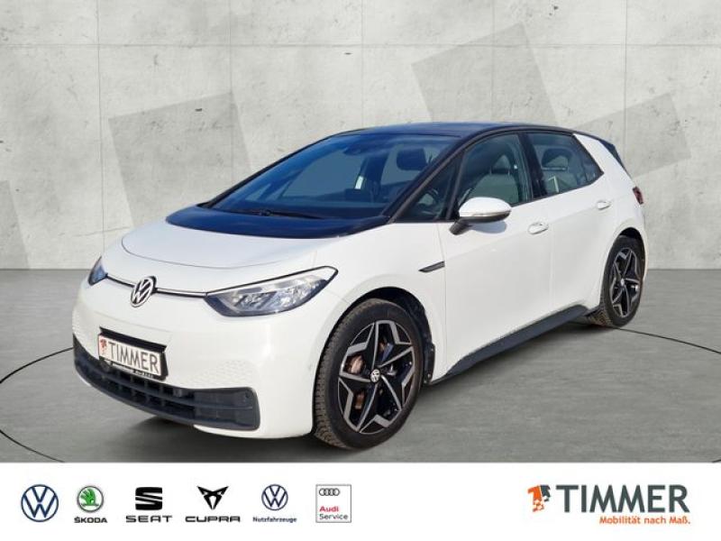 VW  ID.3 PURE PERF. 55kWh +LED +RKAM +LM +SHZ +, Gletscherweiß Metallic Schwarz