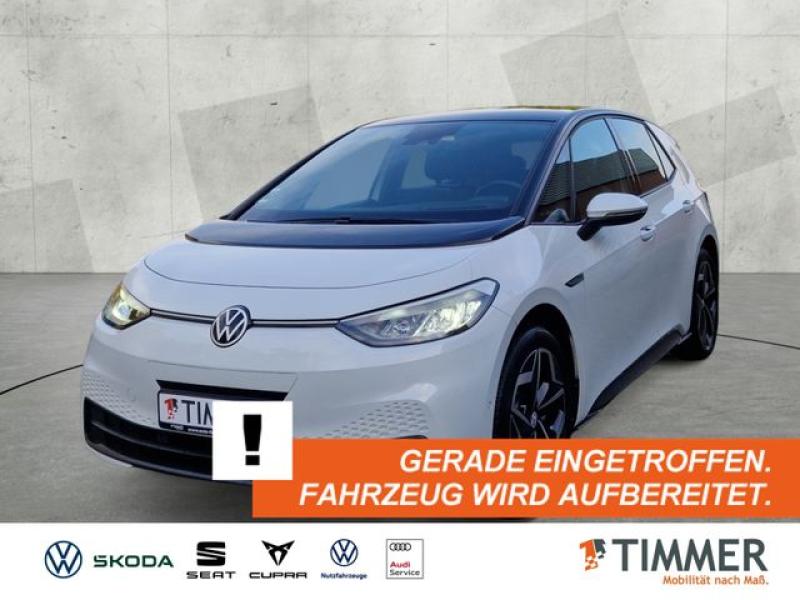VW  ID.3 PRO PERF. 62 kWh +LED +RKAM +HuD +ACC +APP, Gletscherweiß Metallic Schwarz